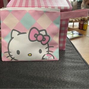 Hello Kitty Pink and White Checkered Pouch